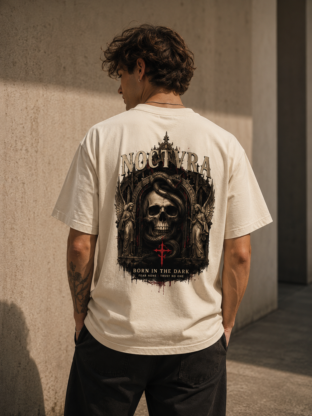 BORN IN THE DARK: DUSK – Heavyweight Luxe Oversized T-shirt beige