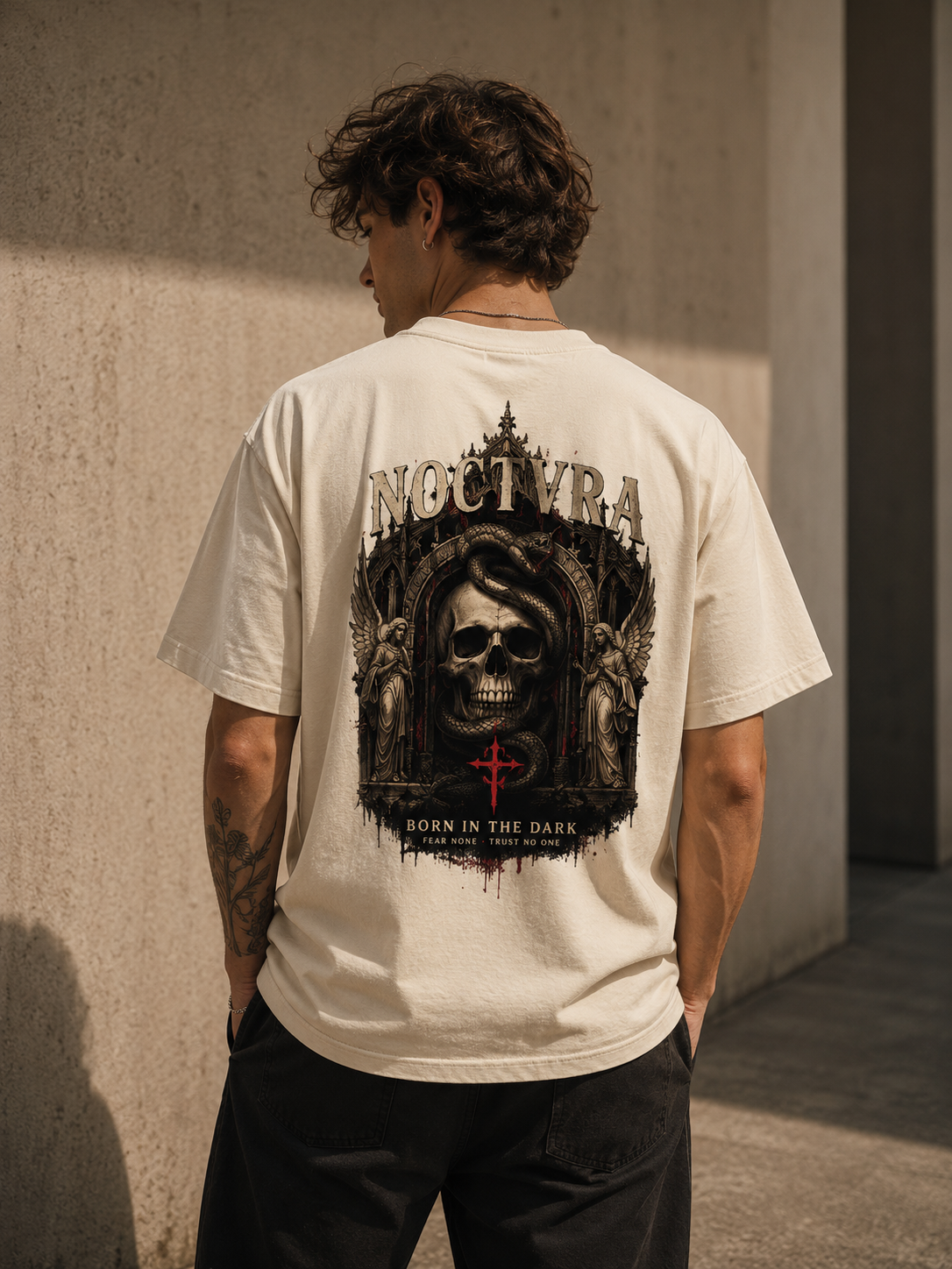 BORN IN THE DARK: DUSK – Heavyweight Luxe Oversized T-shirt beige