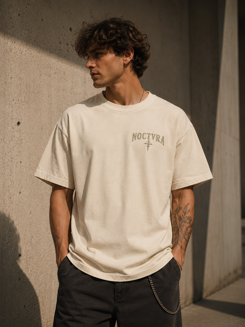 BORN IN THE DARK: DUSK – Heavyweight Luxe Oversized T-shirt beige