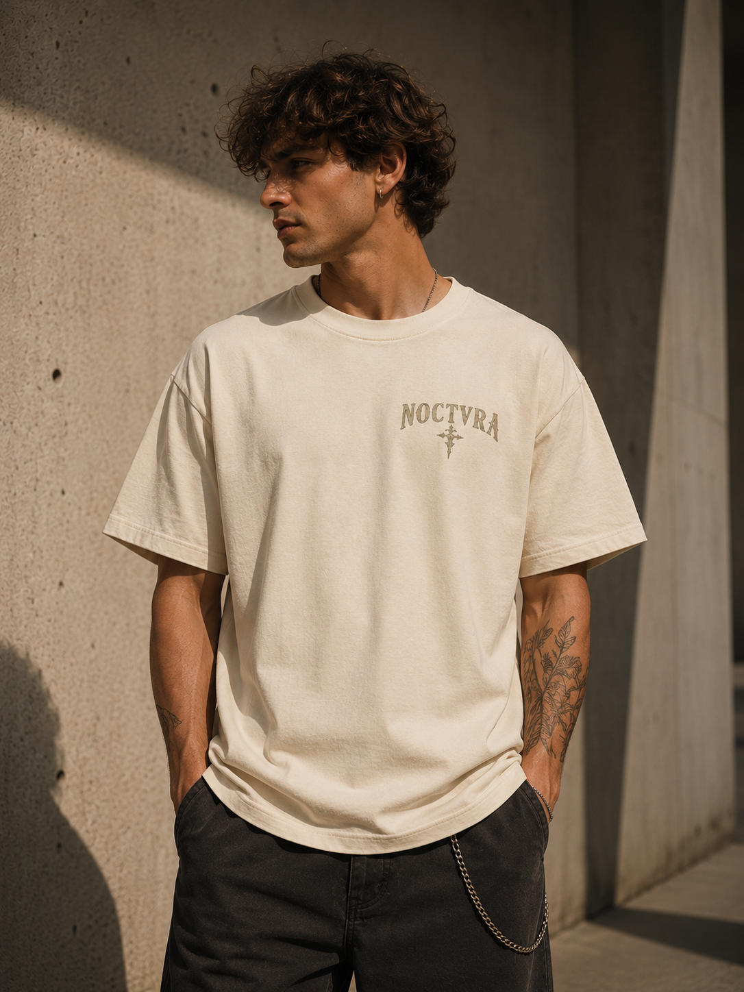 BORN IN THE DARK: DUSK – Heavyweight Luxe Oversized T-shirt beige